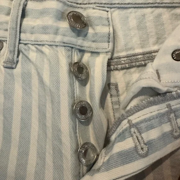 American Eagle Outfitters Blue and White Striped Straight Leg Jeans - Picture 3 of 6